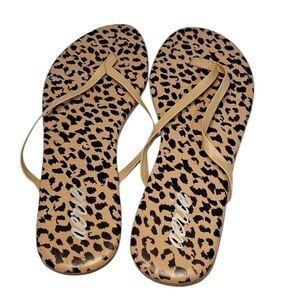 Aerie Leopard Print Flip Flops Sandals
